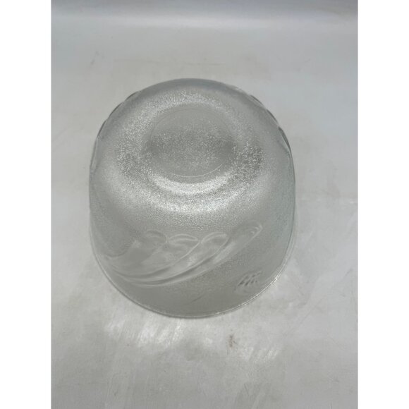Vintage Clear Glass Punch Bowl serving Swirl Wave Pattern rough smooth 11" READ - Picture 3 of 7